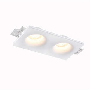 Faretto da Incasso a Doppia Testa in Gesso GU10 7W Senza Cornice, Luce da Soffitto in Gesso - Product Image 1