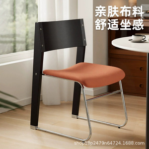 Retro Minimalist Bauhaus Style Dining Chair Solid Wood <b>Backrest</b> 35cm Height For Dining Room Adult Use - Product Image 4