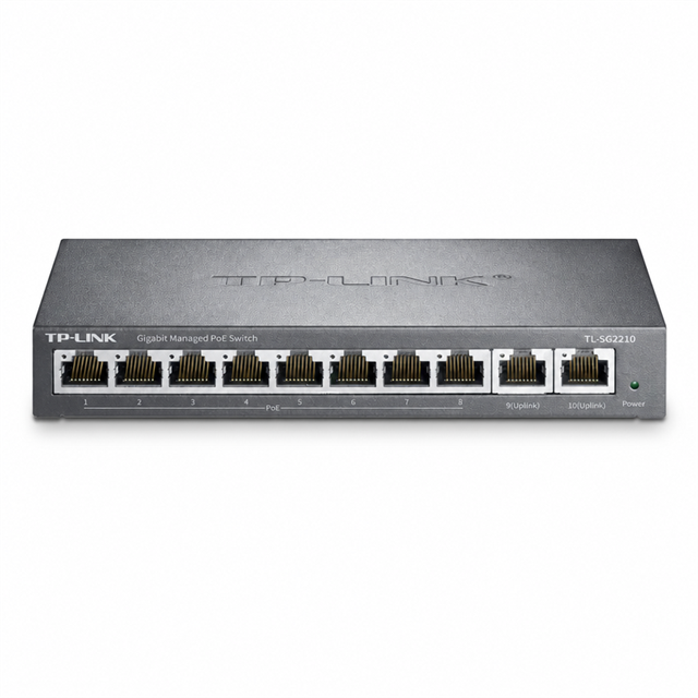 P LINK TL-SG2210LP 8 Port Full Gigabit Managed PoE Switch 65W With 2 Gigabit Uplink for Cloud Network Management