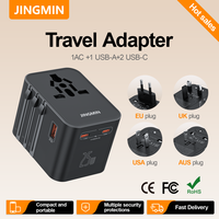 Adaptateur de voyage international ANRMESUN 25W PD pour ordinateur portable PC avec 2 ports USB-A et 2 ports USB-C, prise UK 100-240V, courant nominal 10A