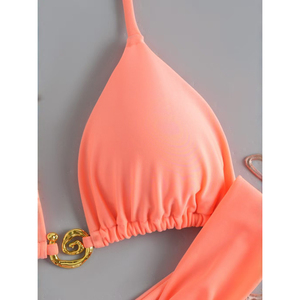 Nuovo Bikini Sexy Arancione 2026 con Laccetti Laterali per Spiaggia e Spa, Costume <span class=keywords><strong>da</strong></span> Bagno Brasiliano Sexy a <span class=keywords><strong>Perizoma</strong></span> - Product Image 4