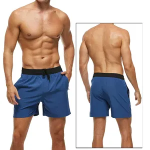 Brunei Holiday Quick-Dry Pure Blue Beachwear Swimming Shorts For Men Swim Trunks Swimwear Men