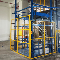 Plateforme élévatrice industrielle à rail simple/double pour entrepôt, monte-charge vertical hydraulique pour marchandises et fret
