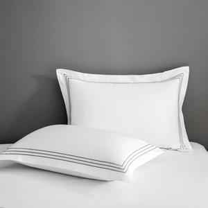 Trung Quốc Nhà máy nóng bán OEM 100% bông thêu khách sạn Duvet cover phẳng bedsheet Set bedding Set - Product Image 1
