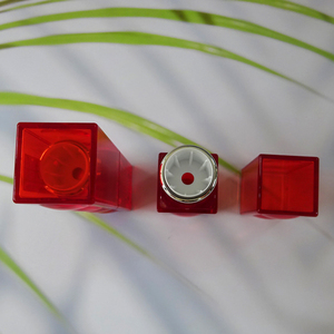 Wholesale <b>Custom</b> Logo Transparent Bright Red Square Plastic <b>Lipstick</b> Tube Bead Decor Luxury Cosmetic Empty <b>Lipstick</b> Packaging - Product Image 4