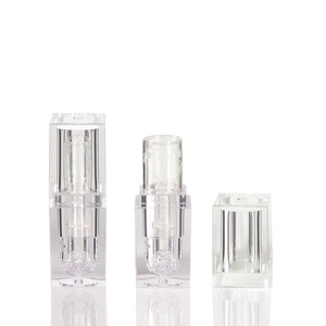 Tube à lèvres carré vide 5ml, transparent, mat, orange clair, emballage cosmétique ABS pour baume à lèvres DIY - Product Image 3