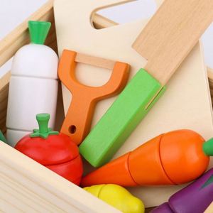 Juego de Juguetes de Cocina de Madera y Plástico para Niños de 5 a 7 Años, Juego de Imitación de Cocina con Frutas y Verduras, Caja de Madera, Unisex - Product Image 2