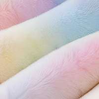 Plaid de luxe en fausse fourrure de lapin rayée imprimée arc-en-ciel, 100 % polyester, double face, géométrique, en peluche, épais et chaud pour l'hiver