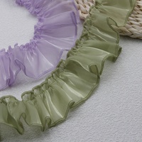 5-7 cm Multicolore Nacré Satin Plissé Lotus Feuille Dentelle Accessoires, Rideau Tissu Oeuvres, Tablier Bords, Poignets
