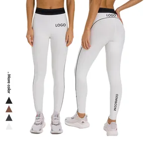 Xsunwing 사용자 정의 로고 높은 허리 배 제어 스포츠 룰루 레몬 레깅스 인쇄 바지 운동복 여성 요가 레깅스 여성