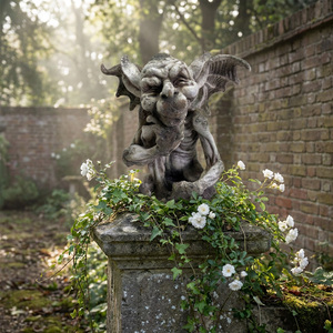 <span class=keywords><strong>Estatua</strong></span> de Gargoyle Pensativo Gótico Vintage para Jardín, Decoración de Piedra Magnesia Retro, Venta al por Mayor - Product Image 2