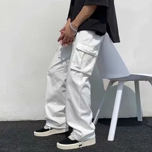 2024 haute rue mode pantalons décontractés nouveaux hommes surdimensionné jambe large hip-hop poche Cargo pantalon
