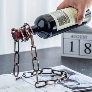 Porte-bouteilles suspendu en chaîne de haute qualité pour vin rouge, support métallique pour bouteilles de vin, décoration de restaurant, ornement de bar - Product Image 2