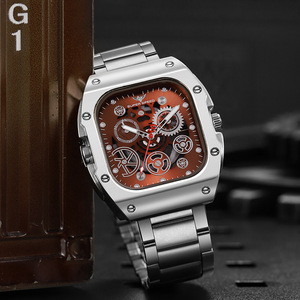 Orologio da uomo al quarzo <span class=keywords><strong>Richard</strong></span> con cinturino in acrilico, a forma di barile, scavato, best-seller transfrontaliero, ecologico, per affari - Product Image 2