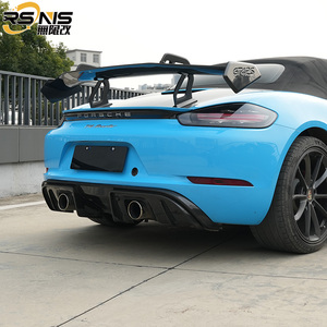Offre Spéciale pour Porsche <span class=keywords><strong>Cayman</strong></span> 718 982 Boxster <span class=keywords><strong>GT4</strong></span> RS Kit carrosserie haute qualité Style Fiber de carbone diffuseur arrière pare-chocs à lèvre arrière - Product Image 6