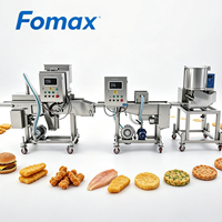 Chaîne de production de galettes de viande à haute efficacité pour la panification et l'enrobage des galettes de burger, des nuggets de poulet, des filets de poisson et des coupes de porc CE