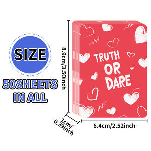 50 Pièces Nouvelles Cartes de Jeu Personnalisables en Papier Vérité ou Défi pour Couples, pour le Commerce International, Jeu pour Adultes Entièrement en Anglais - Product Image 5