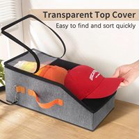 Bolsa de Almacenamiento para Gorras de Béisbol KUYUE, Transparente, con Capacidad para 24 Gorras, Organizador de Gorras de Béisbol para Armario, Plegable
