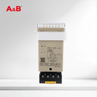 ABDH48S-S Relay Waktu Tunda Digital Dengan Basis, 5A 250VAC, AC/DC 12V/24V/220V Timer Industri