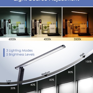 Lampe de bureau LED USB à chargement sans fil, tactile, pour maison intelligente – Meilleures ventes - Product Image 5