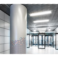Revêtement de colonne de pilier rond en aluminium décoratif intérieur de nouvelle conception pour les murs rideaux d'hôtel