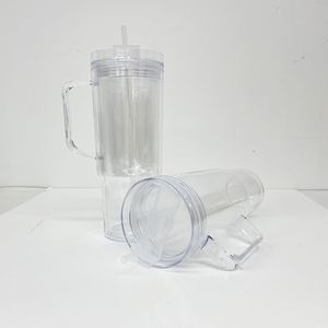 Custom LogoClear Custom 40Oz Double Wall <b>Plastic</b> <b>Cup</b> Handle Kids Acrylic 40 Oz Snow Globe Tumbler With Pre Drilled Hole - Product Image 3