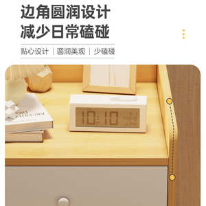 Nordic Style Double-Layer Drawer <b>Nightstand</b> Corner Table Bedside Storage Cabinet for Rental Room Bedroom Bay Window Furniture - Product Image 1