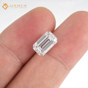 Diamant de laboratoire taille émeraude Goldleaf avec certificat IGI # 761522458 Vente en gros de pierres précieuses blanches de couleur D, 1CT, 2CT, 3CT, pour la fabrication de bijoux - Product Image 5
