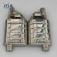 JTLD Tube perforé universel en acier inoxydable 201/304 de 2,5 pouces et 1,5 mm d'épaisseur avec soupape, double tuyau d'échappement, silencieux