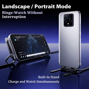 Cable de Carga Rápida de 240W Tipo C con Trenzado de Nailon y Soporte para Teléfono Integrado, Cable de Datos USB-C Plegable en Forma de T para Teléfono Móvil - Product Image 3