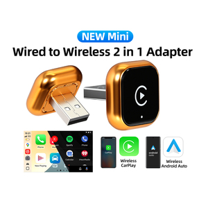 Adaptateur CarPlay sans fil GRANDNAVI Plug & Play Orange 2-<span class=keywords><strong>en</strong></span>-1 avec Android Auto, <span class=keywords><strong>Siri</strong></span> et commande au volant - Product Image 1