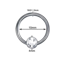 Anneaux de piercing en titane ASTM F136 personnalisés en gros, anneau à bille captive plat serti de bijoux, anneaux de poitrine, anneaux multi-usages