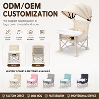 Chaise haute portable pour bébé, design pliable avec panier de rangement pour pique-nique, camping, voyage, activités de repas en plein air pour tout-petits