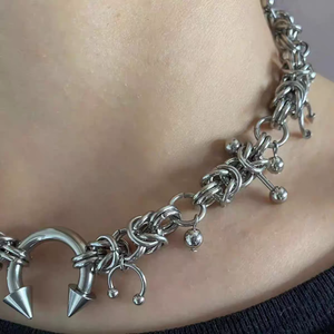 Collar de Cadena Estilo Punk Gótico Yabi, Cadena de Acero Inoxidable 304, Gargantilla Unisex de Moda - Product Image 2