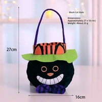 Sac à bonbons d'Halloween, sac à main en peluche citrouille, sac à bonbons pour enfants sorcière, chat noir, vampire, seau à bonbons, sac cadeau pour fête d'Halloween