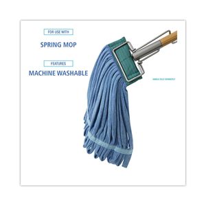 Têtes de balai serpillère en microfibre bleu moyen Boardwalk avec panier rectangulaire en plastique à extrémités bouclées, 12 unités/carton pour usage domestique - Product Image 6