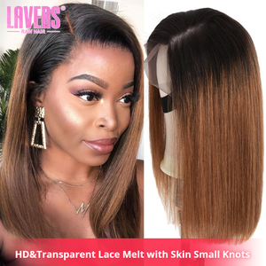 Pelucas de cabello humano vietnamita liso, con cierre frontal de encaje doble, sin pegamento, color ombre marrón, corte bob corto, para mujeres <span class=keywords><strong>negras</strong></span>, al por mayor - Product Image 3