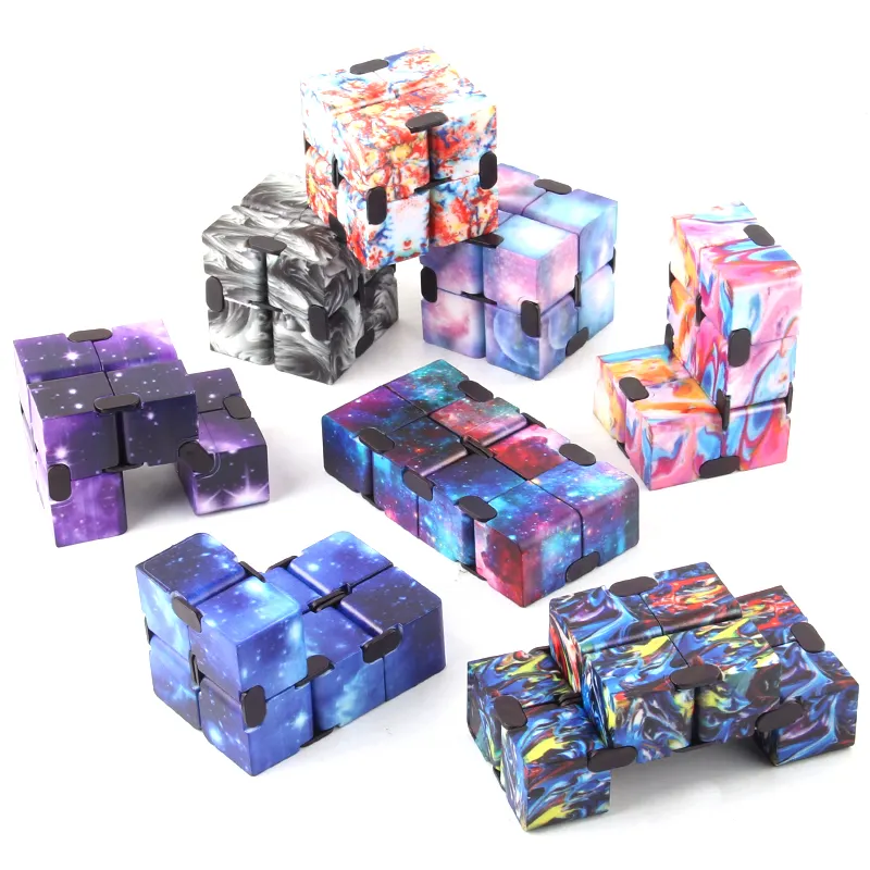 Wholesale Funny Educational 3d Decompression Galaxy Metal Stress Relief Fidget Infinity Folding Magic Cube Alloy Finger Toys