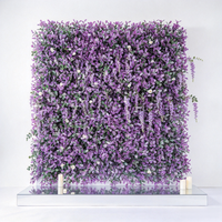 Mur végétal artificiel imperméable à l'eau avec fausses fleurs de lavande pour la décoration de fond de mariage, de fête, de maison ou de jardin