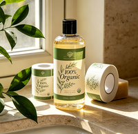 Étiquettes en vinyle imperméables personnalisées pour les flacons de gel douche - Autocollants minimalistes biologiques pour le shampoing et le savon liquide