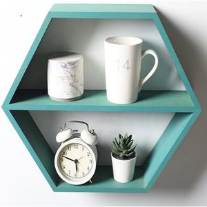 Estante <span class=keywords><strong>de</strong></span> exhibición <span class=keywords><strong>de</strong></span> libros para sala <span class=keywords><strong>de</strong></span> estar, organizador <span class=keywords><strong>de</strong></span> madera, hexagonal, rústico, para pared - Product Image 4