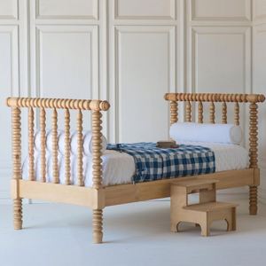 French Pearl-studded Border White Solid Wood <b>Bed</b>. Fresh Mint-striped Girl-chill Room Simple <b>Single</b> <b>Princess</b> <b>Bed</b> - Product Image 5