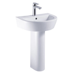 Lavabo ideal Moon Basin Urban Collection, artículos sanitarios con lavabo 2 en 1, lavabo de pedestal para baño con grifo de un solo orificio - Product Image 1