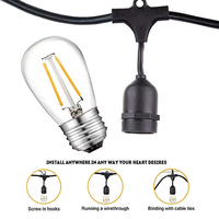 Ampoule à filament LED Edison vintage S14, culots AC E27/E14/B22, usage résidentiel décoratif, 2700K/3500K/6000K, dimmable, IRC 80