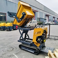 Mini-dumper KUUGAO 550 kg homologué CE avec moteur essence Briggs&Stratton 6,5 CV et pompe hydraulique Hengli – Composants essentiels pour l'exploitation minière