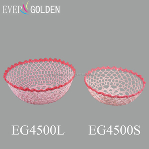 Cesto in Rattan di frutta e verdura lavorato a mano all'uncinetto <span class=keywords><strong>verde</strong></span> ed ecologico 21x21x8cm - Product Image 3