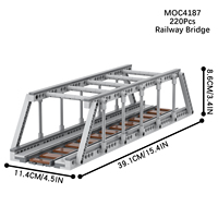 MOC4185-4187 Puente Ferroviario de Dos Pisos, Vía Férrea Elevada, Colección de Creación, Bloques de Construcción, Juguetes Educativos para Niños