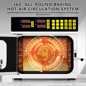 Horno Eléctrico Comercial Multifuncional de Cinco Capas y Gran Capacidad con Circulación de Aire Caliente <span class=keywords><strong>para</strong></span> Hornear Pasteles y Pan, Nuevo, 220V <span class=keywords><strong>para</strong></span> <span class=keywords><strong>Harina</strong></span> - Product Image 6