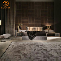 Ensemble de meubles de chambre à coucher en velours, de luxe, moderne, gris