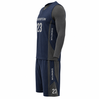 Maillot de basket-ball personnalisé, ensemble d'entraînement d'hiver antibactérien, tenue de sport personnalisée, kit de maillot de basket-ball